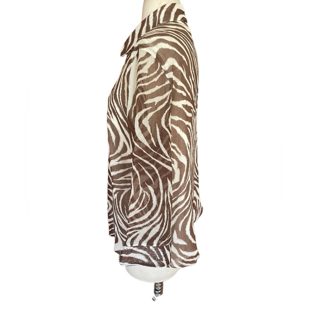 Alfred Dunner Animal Print Button Down Shirt - Picture 4 of 6